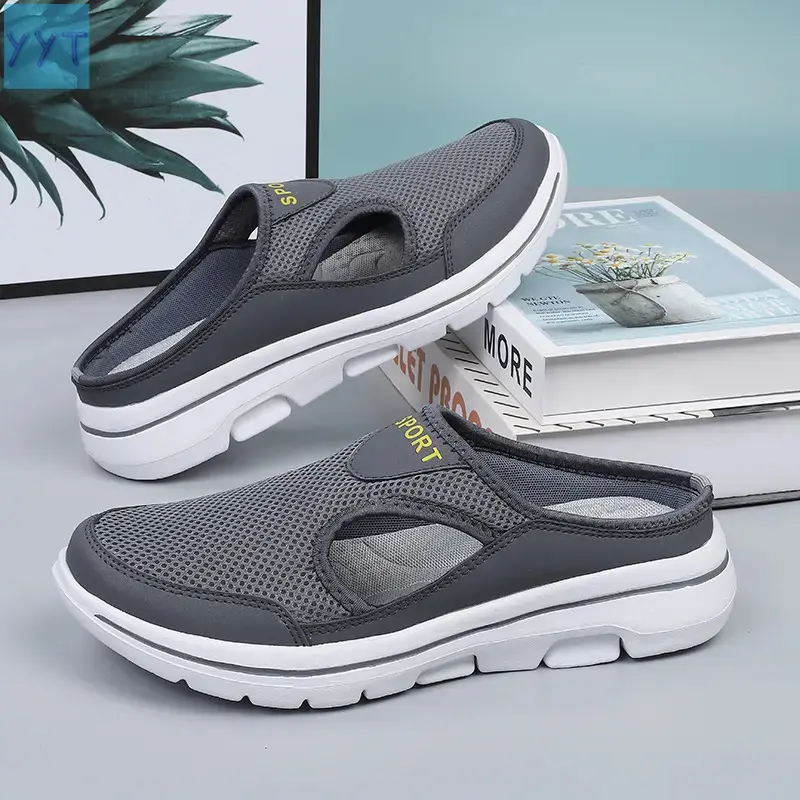 YYT1 Unisex Breathable Mesh On Mules, Lightweight Backless Walking Shoes, Casual Comfortable Indoor Outdoor Loafers Men Women Daily Wear,, Beach