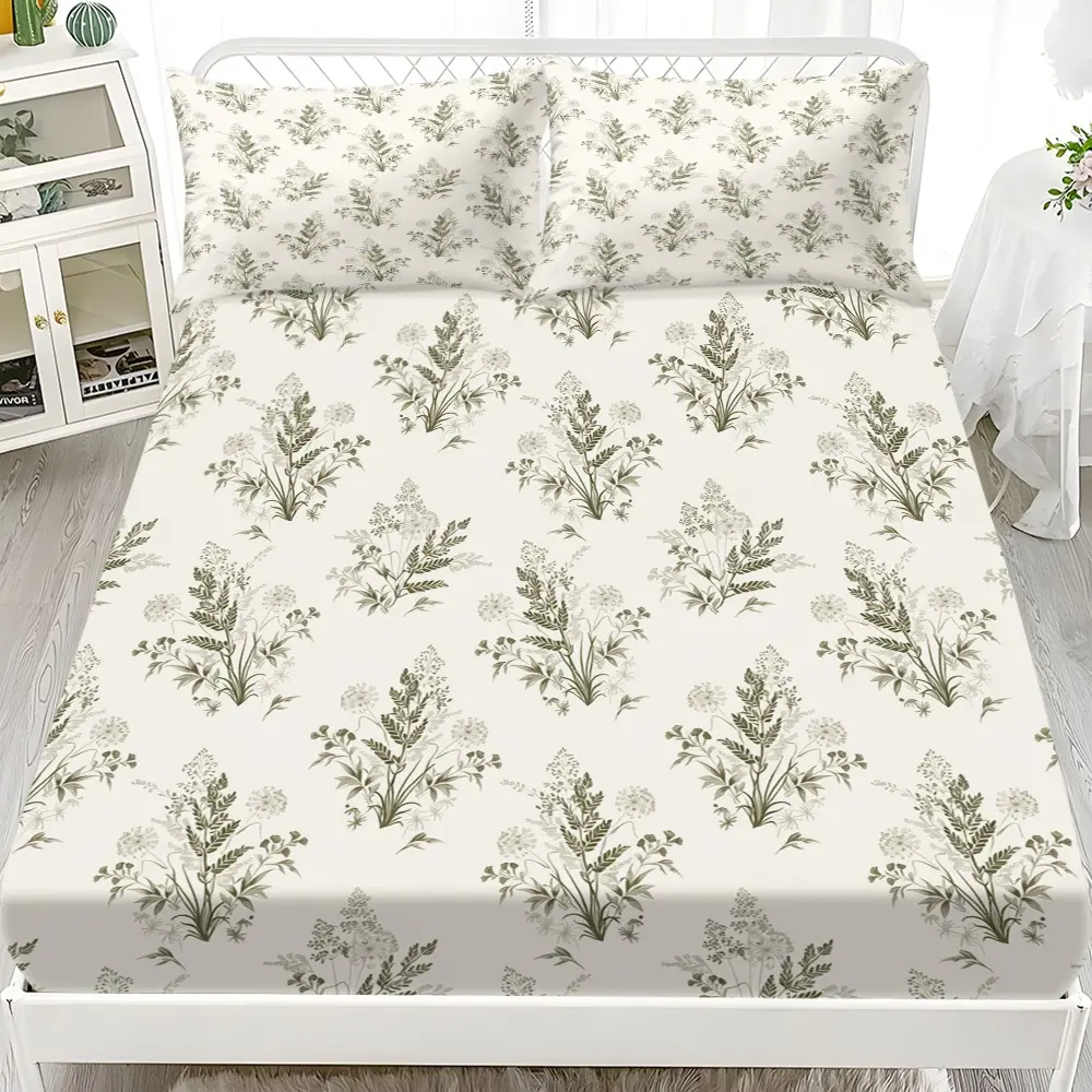 3pcs Floral Bed Sheet Set, Soft and Durable, Ideal for Bedroom/sleeping Dorms, Perfect Gift for Family/friends, All-Season Use
