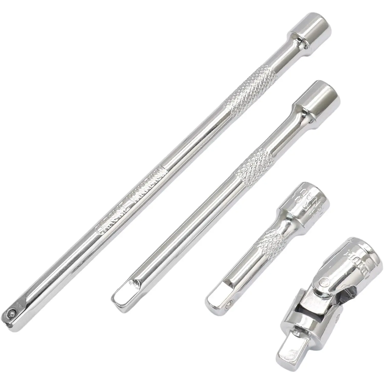 4 count 1/4 Inch Socket Extension Set, CR-V Ratchet Extension Set Include 2, 4, 6 Inch Bars and 1/4"  Joint Socket for Ratchets and Torque Wrenches, Ideal for Repair, DIY