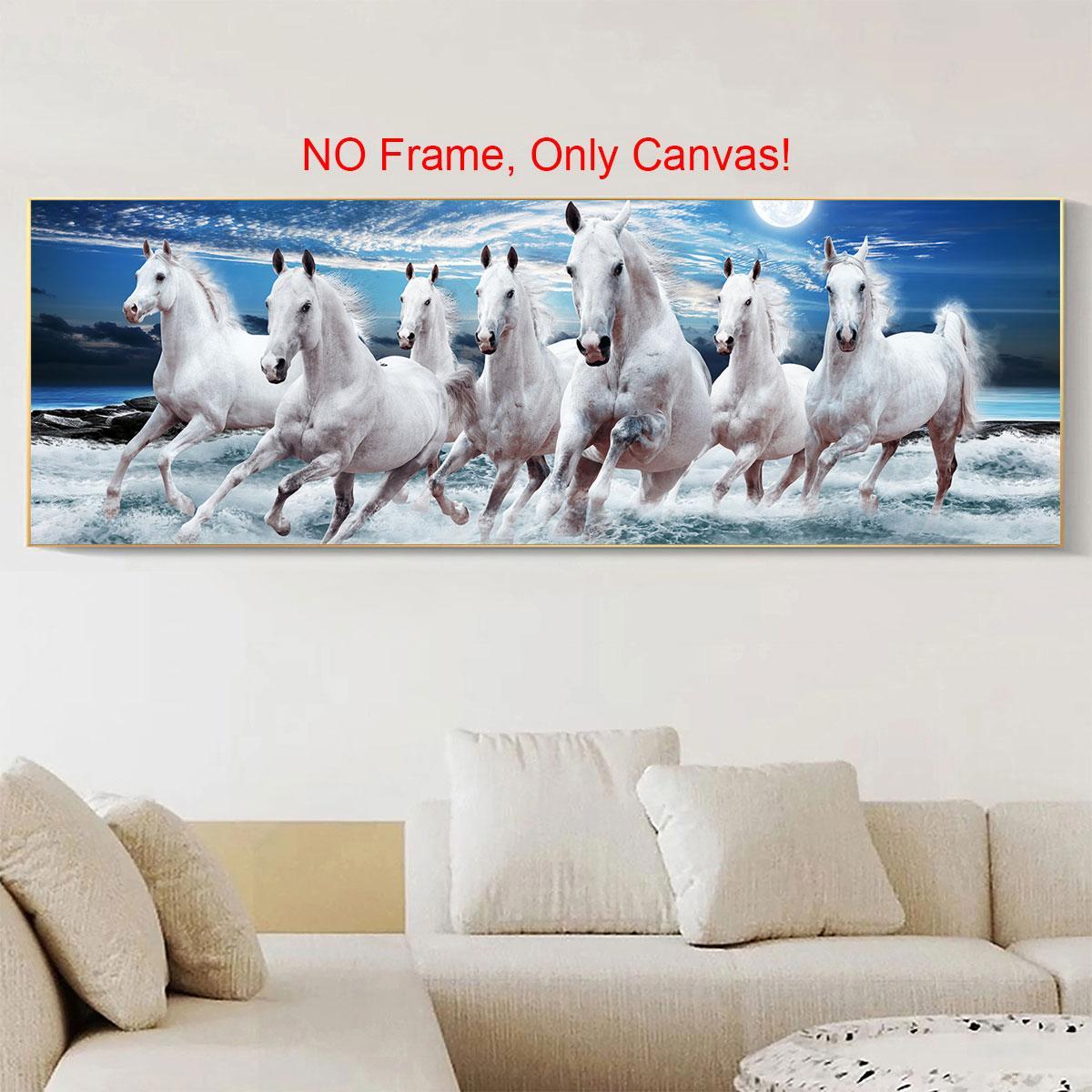 Running Horse Pattern Canvas Poster without Frame, 1 Count Creative Animal Canvas Painting, Wall Art Decor for Home Living Room Bedroom Office