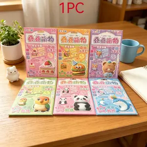 6 Cute 3D Foam Bubble Stickers, DIY Mini Decorations, Cartoon Animal Food Sticker Set, Kids Scrapbook, Notebook, Cup Decoration, Early Learning Craft Toy