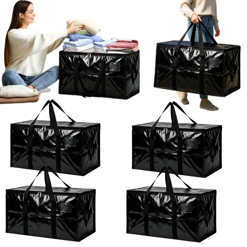 1/2/3/4/6 pcs Thickened heavy-duty moving bags, large-capacity hand-held luggage bags, foldable clothes and quilts storage bags, outdoor camping blankets and sundries packing bags, Portable Storage Bags