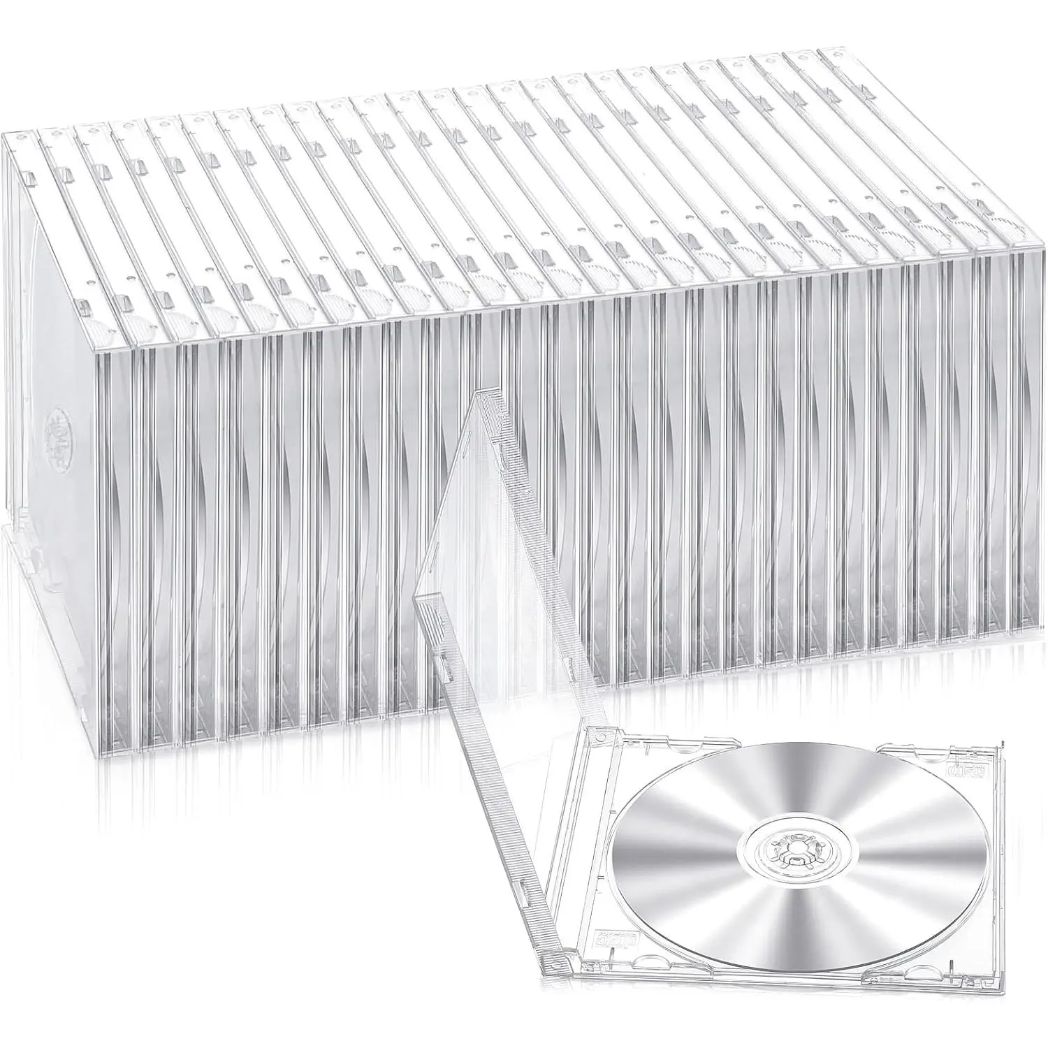 25 Pcs 10.4 mm Standard Single Clear CD Jewel Cases DVD Cover Protection Replacement (Clear)