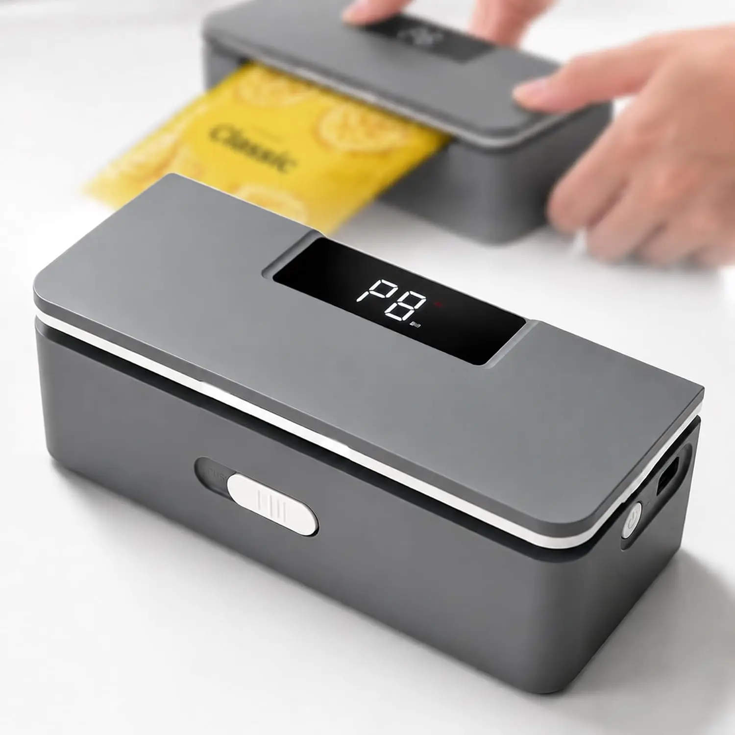 Portable Mini Bag Sealer, USB Rechargeable Heat Sealer with , 8 Adjustable Heat Settings, Handheld  Bag Resealer for Chips, Snacks & Storage Bags (Gray)-1 Pack