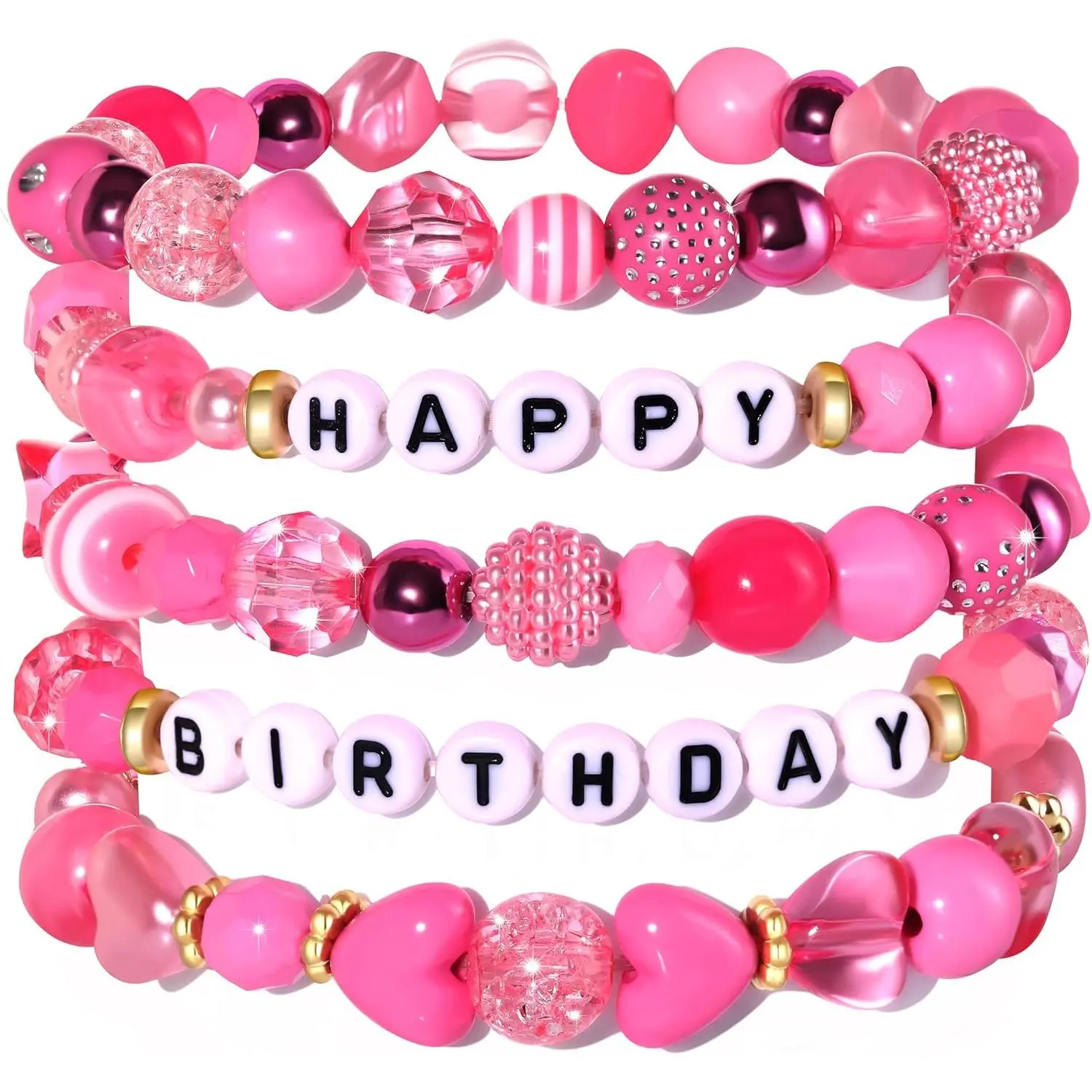 Birthday Bracelets Happy Birthday Heishi Bracelets Preppy Bracelets Colorful Clay Friendship Bracelet Bead Bracelets Bangle Summer Surfer Bracelets Birthday  Gifts