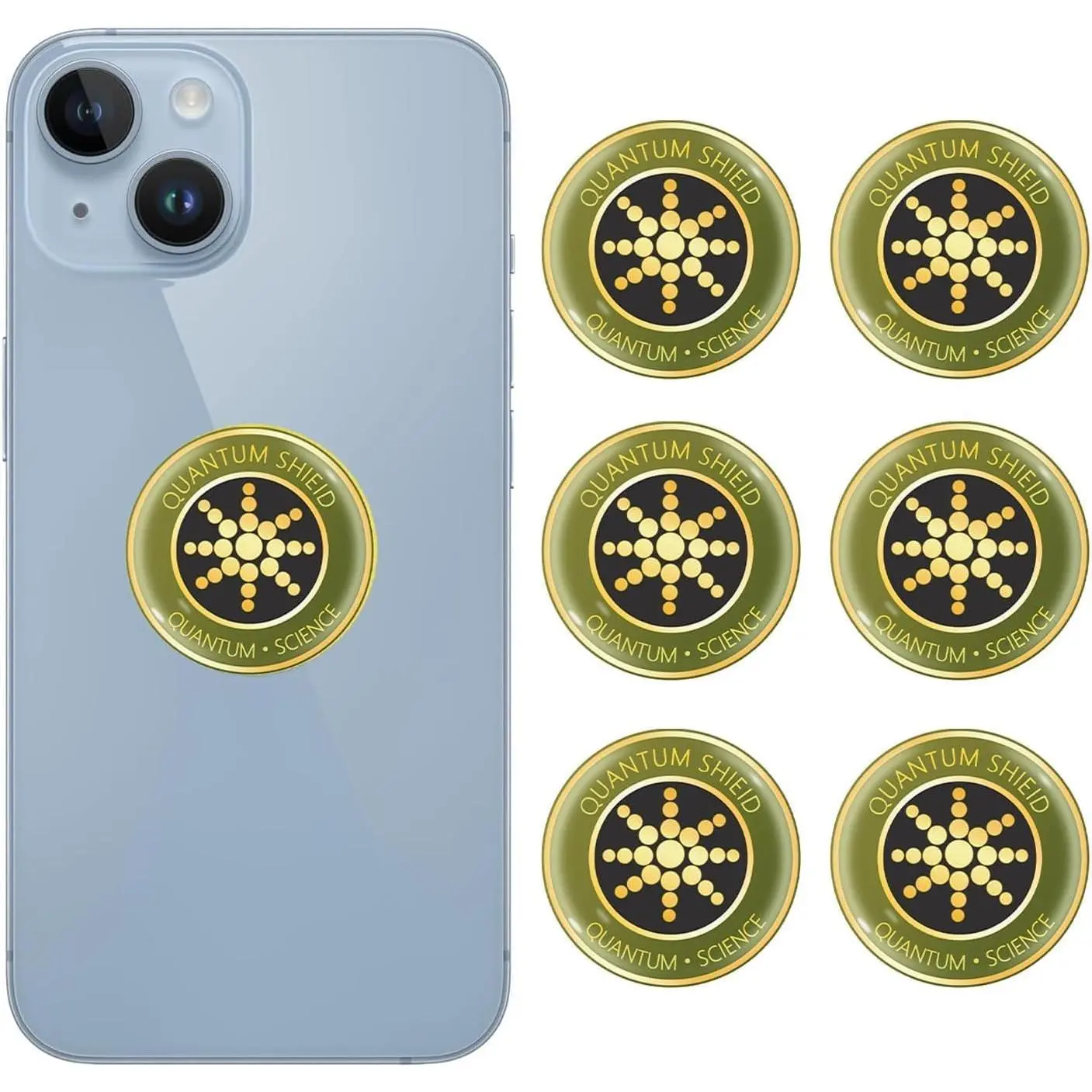 EMF Blocker for Cell Phones Stickers Neutralize Shield Protection cased and  Devices WiFi 5G Tablets Laptops Computers (6 Pcs Golden)