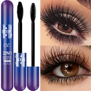 2-in-1 Lengthening Mascara, Ultra Black, Volumizing Mascara, Visibly Extends Lash Length, Long-Lasting Formula, Waterproof and Smudge-Proof