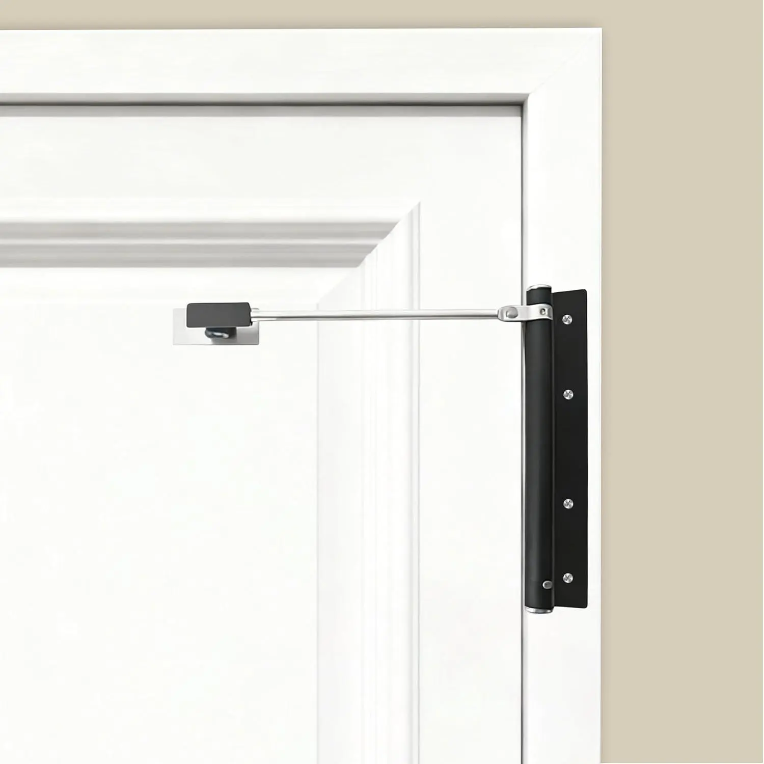 Automatic Door Closers for ,Safety Spring Door Closer,Thick Stainless Steel Material,Adjustable Catch Speed,with Screw,Wrench,Easy to Install
