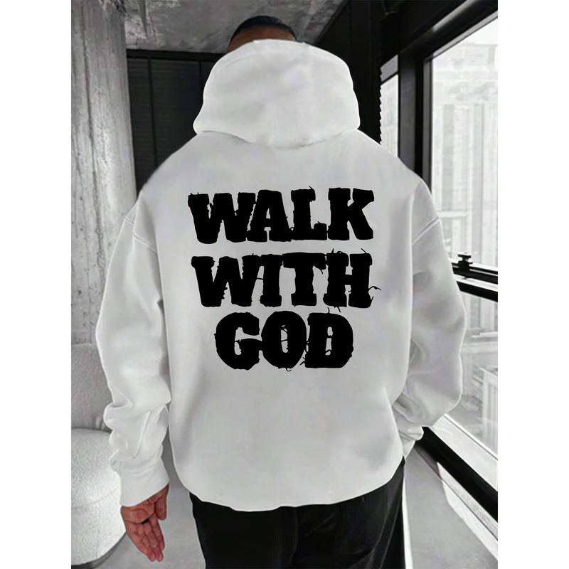 Walk With God Christian Hoodie & T-shirt for Men and Women, Faith-Based Streetwear Pullover, Bold Bible Quote Design, Religious Graphic Hoodies, Unisex Spiritual Clothing