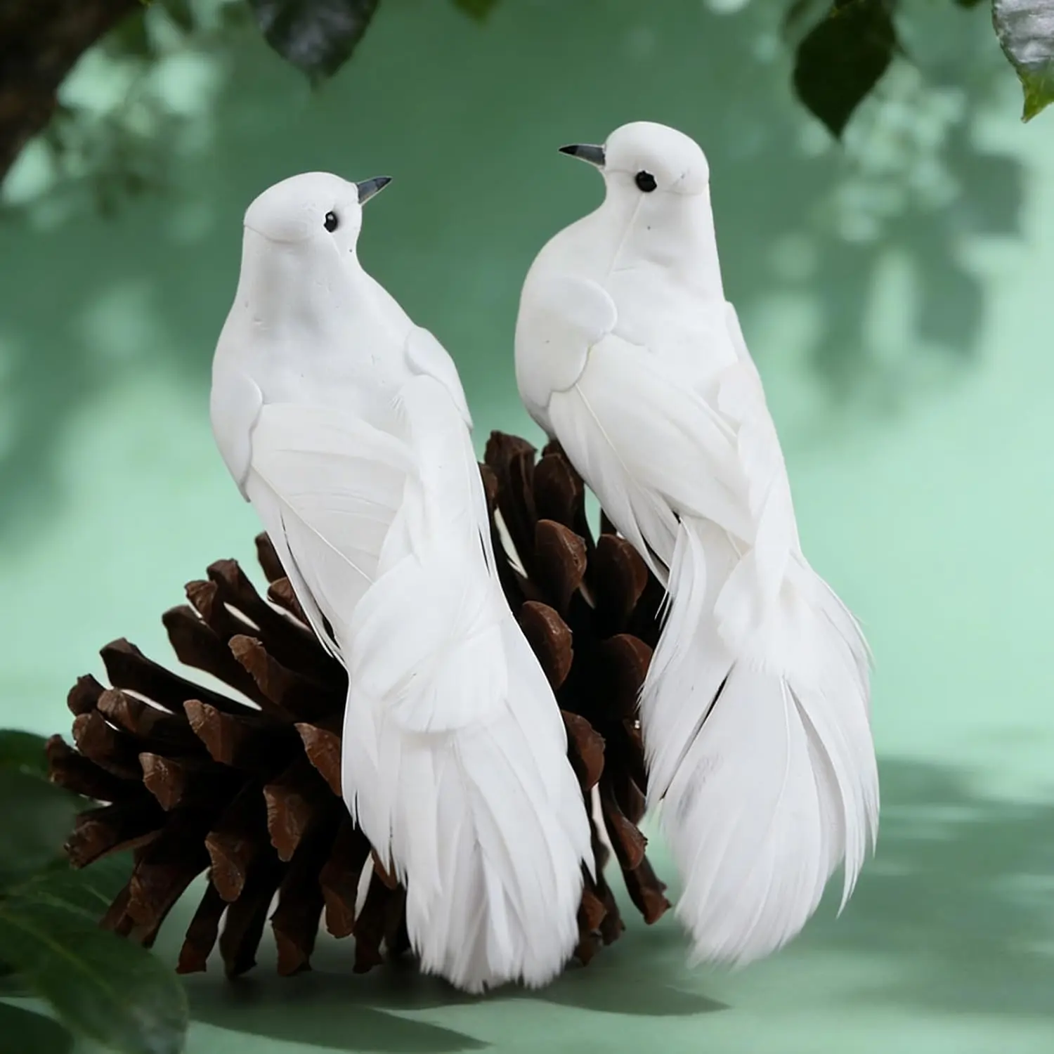 2PCS Artificial White Doves Bird Ornaments 5.5inch Foam Feathered Birds for Christmas Decoration Weding Party Home Garden Decorfidget toys