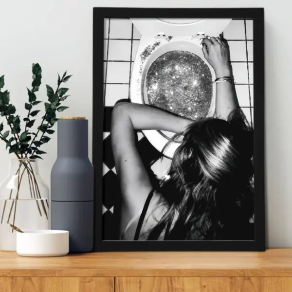 After the Disco Party Black and White Demon Slayer Canvas Wall Art Poster, Funny Home Decor Print for Bathroom, Bar, Teen Girls' Gift, Aesthetic Room Decoration