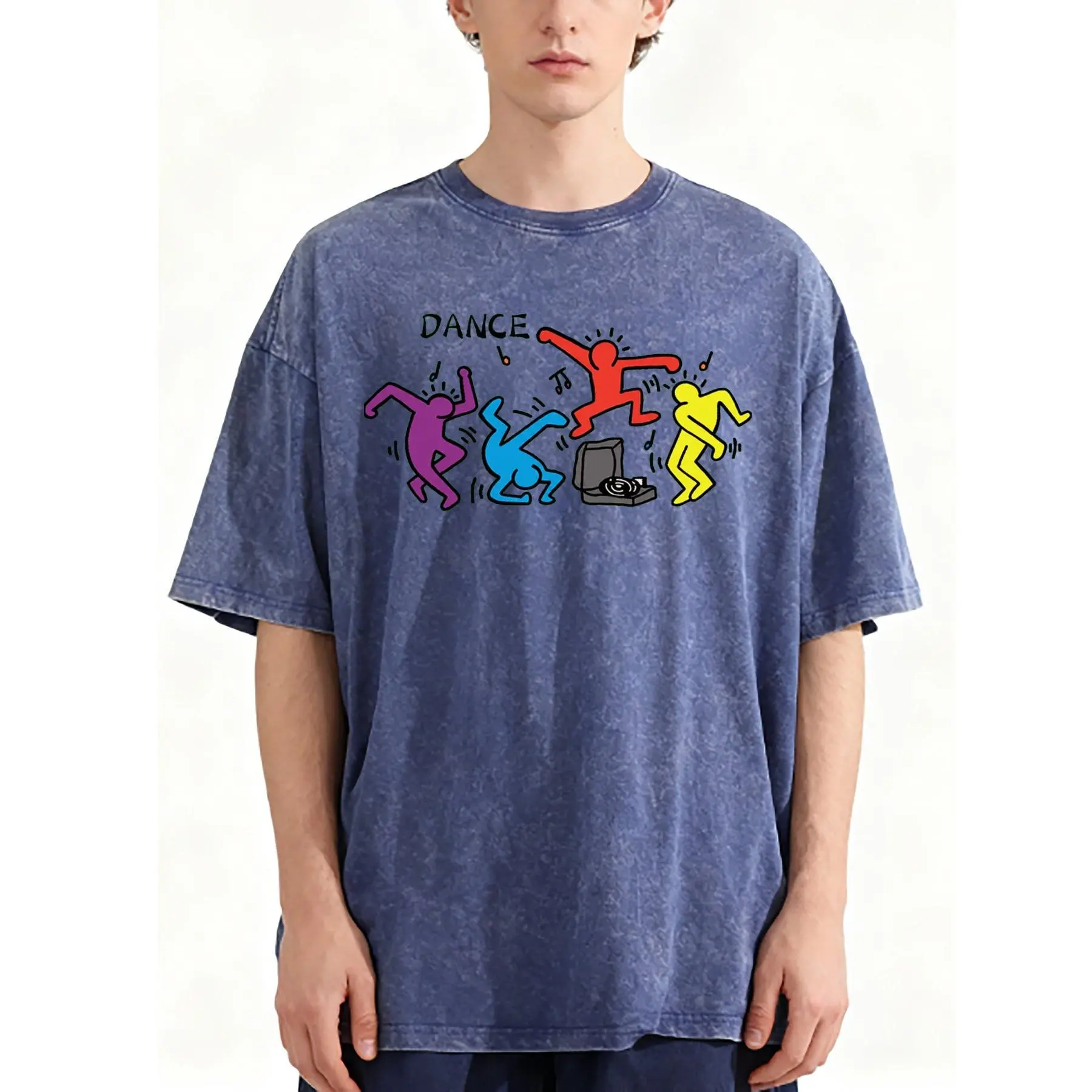 Men's & Women's Oversized Dancing Party Art Graphic T-Shirt, Unisex 100% Cotton