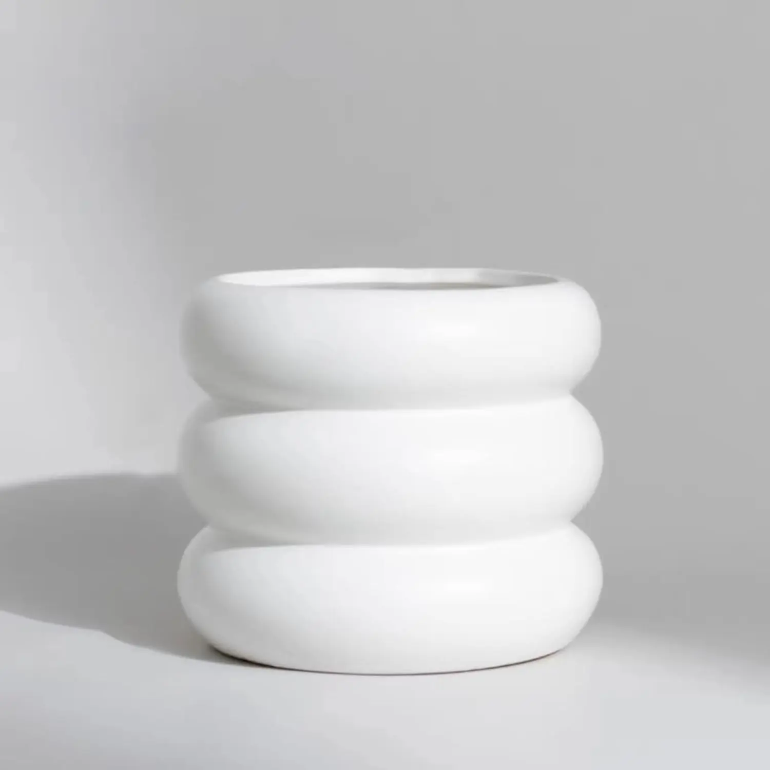 Ceramic  Pot Indoor, 4.5 Inch Flower Pot with Drainage Hole, Small Bubble Design Ceramic Planter for  & Office Decor (White)
