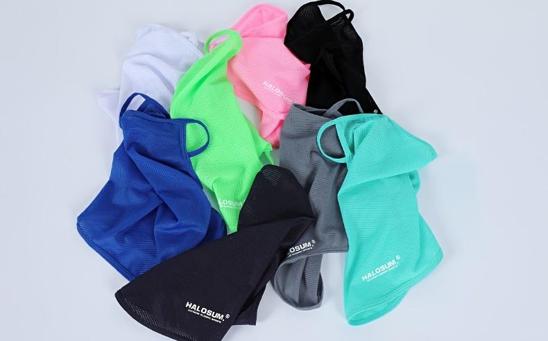 Summer unisex ice silk face covering sports face towel with lightweight mesh design