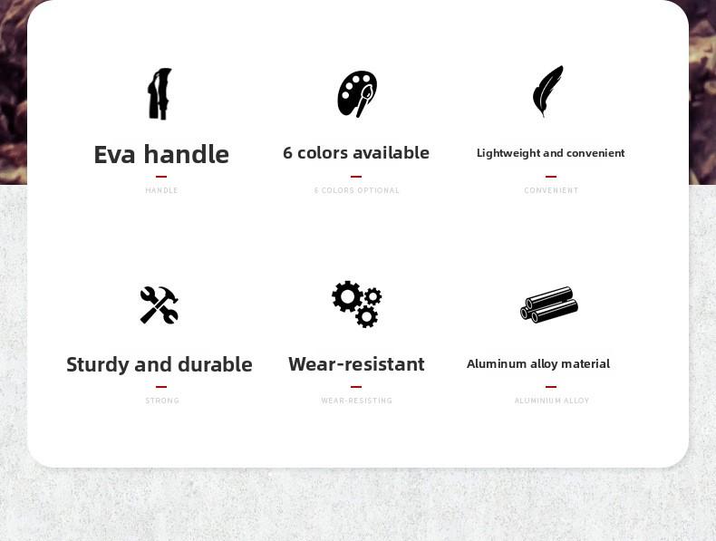 Aluminum alloy folding trekking pole, ultra-light and ultra-short, telescopic outdoor walking stick for hiking and climbing, 5-section walking pole