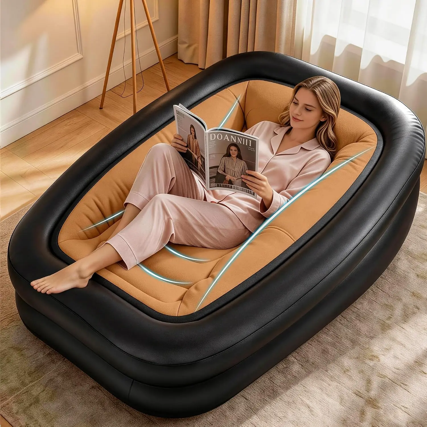 FluSing Heavy-Duty Inflatable Couch for Camping, Adult Inflatable Chair for Home & Party Use