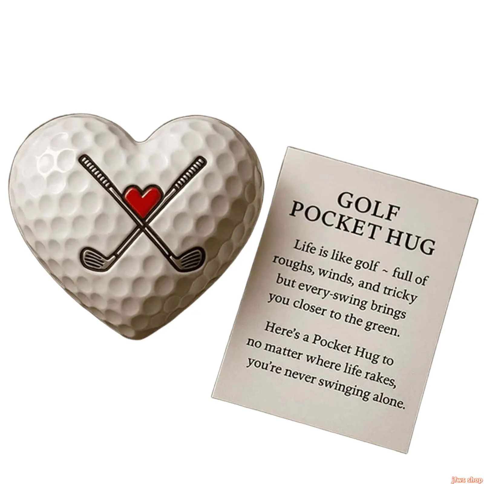 Heart Shaped Golf Ball Pocket Hug, Mini Novelty Golf Gift for Him & Her – Cute Inspirational Keepsake for Golf Lovers, Funny Encouragement Token for Friends & Family