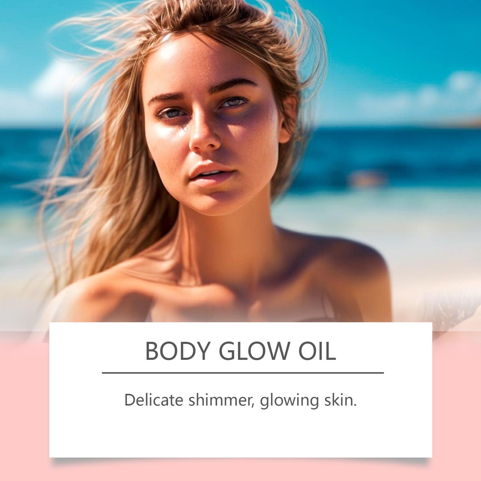 zephoco Rose Gold Coconut Protective Shimmer Body Oil Summer Protective Moisturizing Glossy Non-Sticky Body Oil