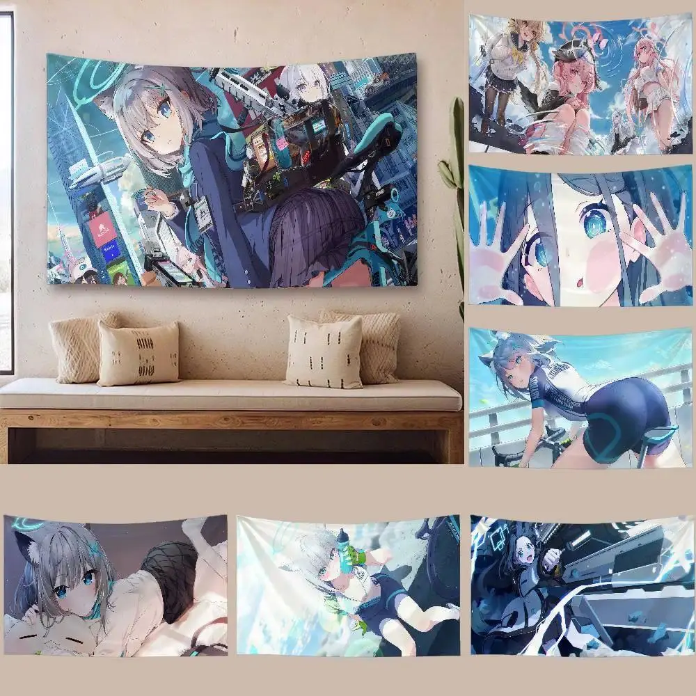 Alice Tendou Blue Archive Game Tapestry Wall Hanging Tapestry Art Deco Blanket Curtain Hanging Home Bedroom Living Room Decor