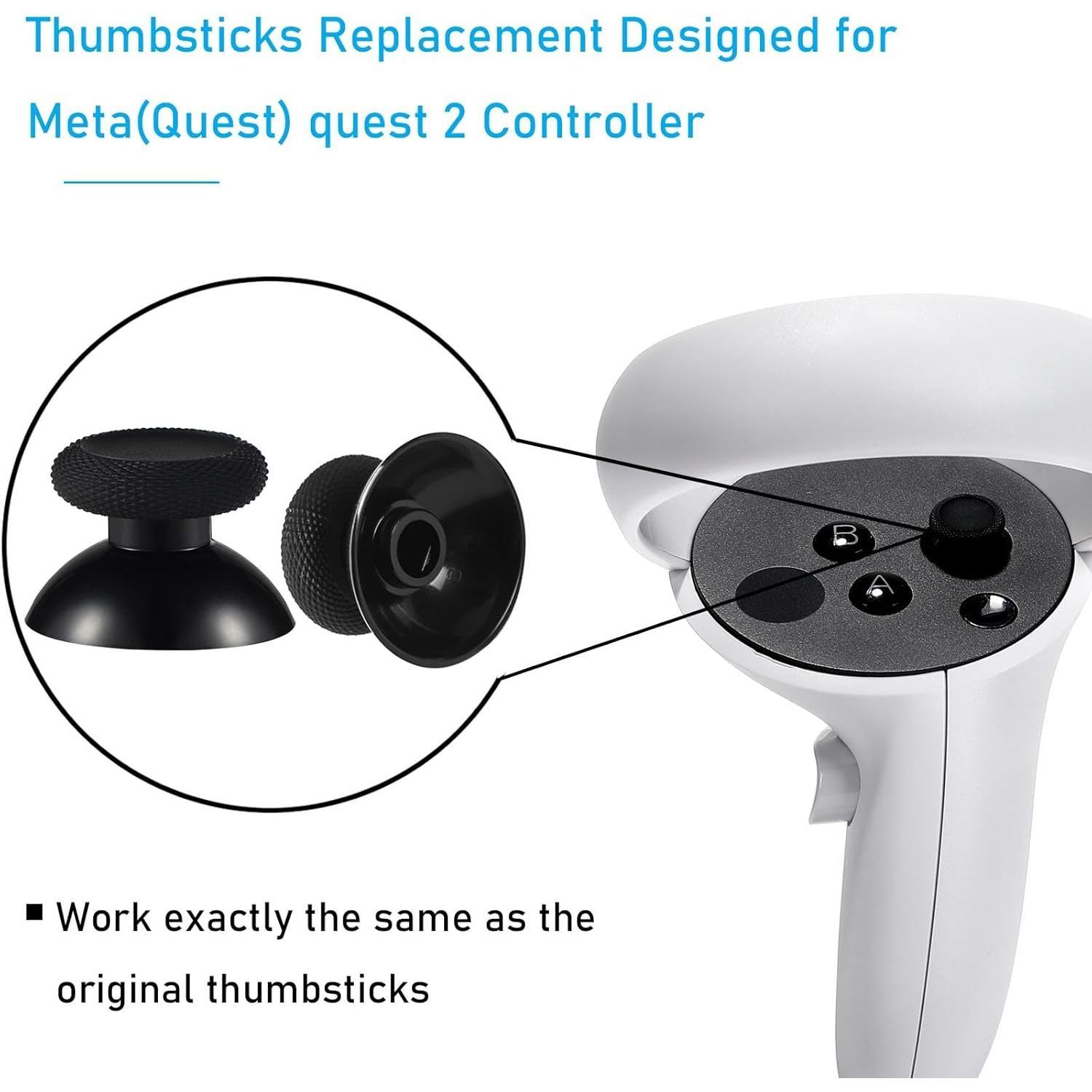 2 Pack Thumbsticks Replacement for Meta Oculus Quest 2 Controller, Custom Analog Joystick Thumb Sticks Repair Kit Buttons for Meta Quest 3, for Meta Quest Pro