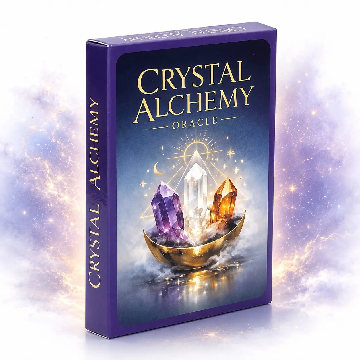 Crystal Oracle Cards 36 Pieces, English Message Cards for Deep Insight, Ideal for Beginners, Parties, Gifts, Relaxing Solitude