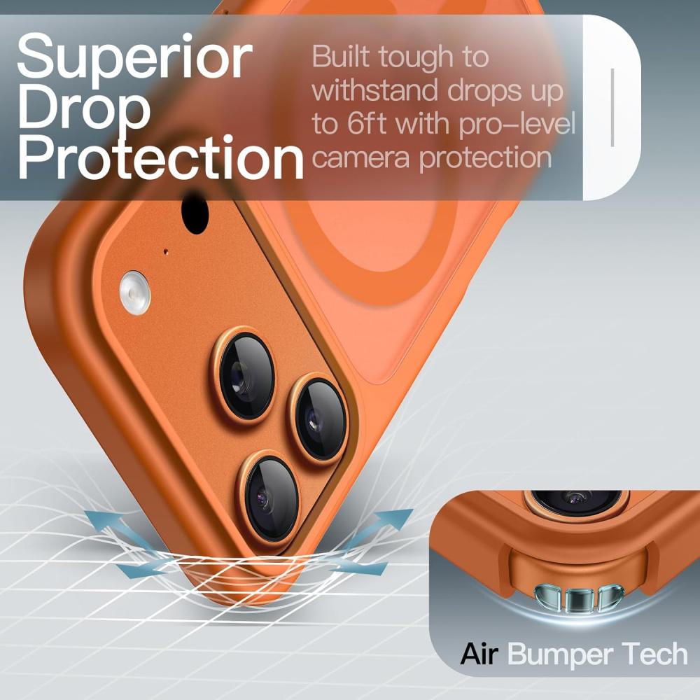 Magnetic Phone Case for iPhone 17 Pro Max/16E/15/14/13/12 promax pro plus,Shockproof Scratch-Resistant iPhone Case,MagSafe Compatible, Drop-Resistant Protect the phone,Slim Translucent Matte Case for iPhone Black Cellphone