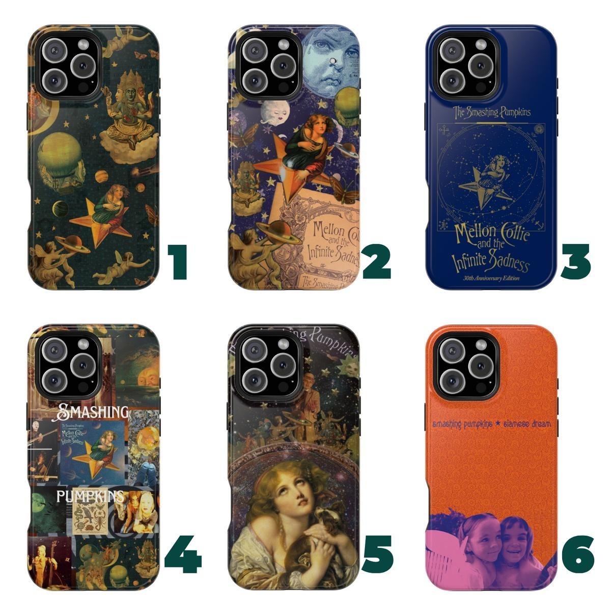 S-Smashing P-Pumpkins Phone Case 30th Anniversary – Mellon Collie, Siamese Dream & Adore Retro 90s Rock Album Art Cover Phone Case for iPhone ProMax Plus Air & SamsungS25 S24 S23 S22 Ultra, Unique gift options