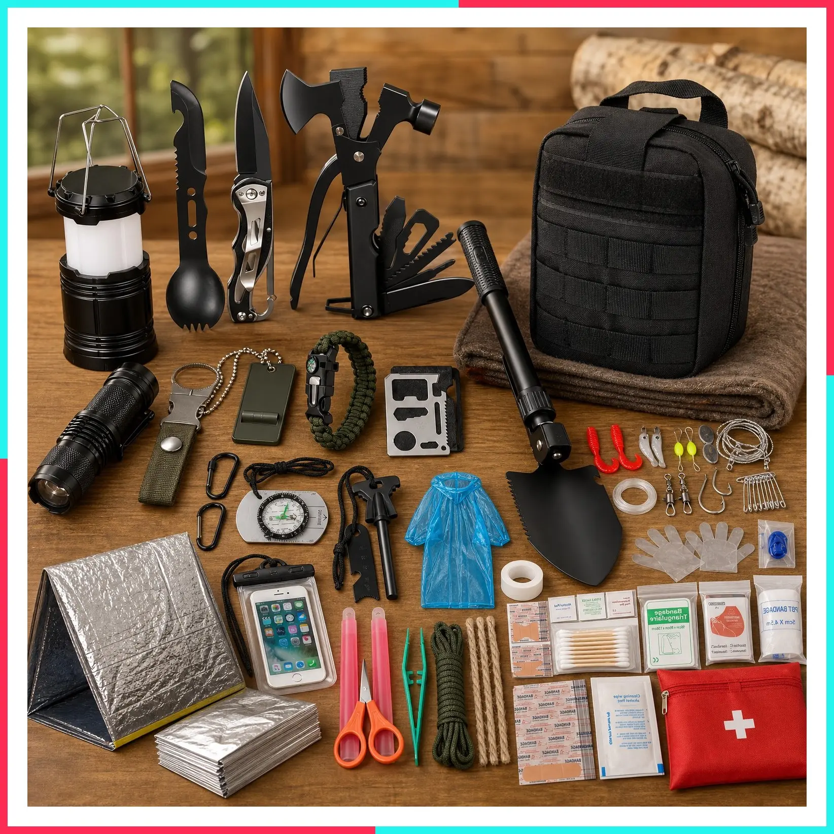 252pcs Survival Gear and Equipment Mini First Aid Kit with Molle System, Emergency Kit for Car Home, Outdoor Adventure, Earthquake, Gifts for Men Women Teen Boys