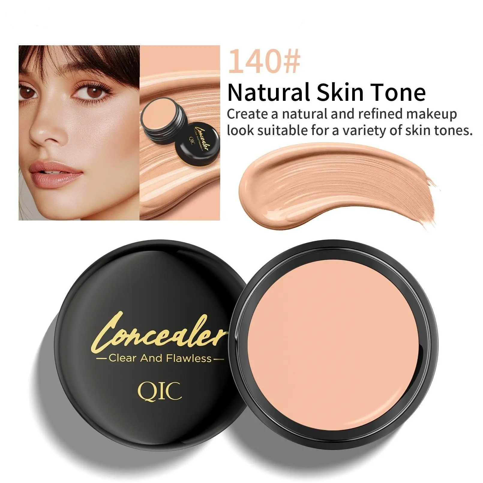 Full Coverage Concealer Balm. Lightweight matte makeup, buildable coverage to conceal dark circles and blemishes. Waterproof & long-lasting, suitable for all skin types, delivers a natural finish