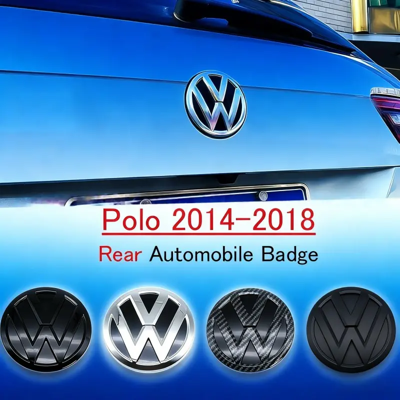 1 Pack Front Grille Emblem, Self-Adhesive Front Hood Badge, Waterproof Front Grill Decor Sticker, Upgrade Vehicle Exterior Styling, Compatible with Polo, Automotive Exterior Accessories