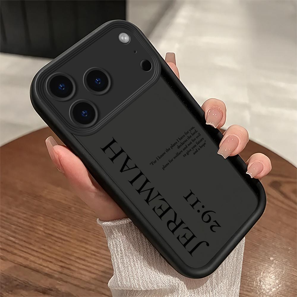 Jeremiah 29:11 Shock-Absorbing Black And White Matte All-Inclusive Anti-Fall Mobile Phone Case Suitable for iPhone 17 Air 14 15 16 Pro Max Plus 11 12 13 Cover Protection Smartphone Protector Casing
