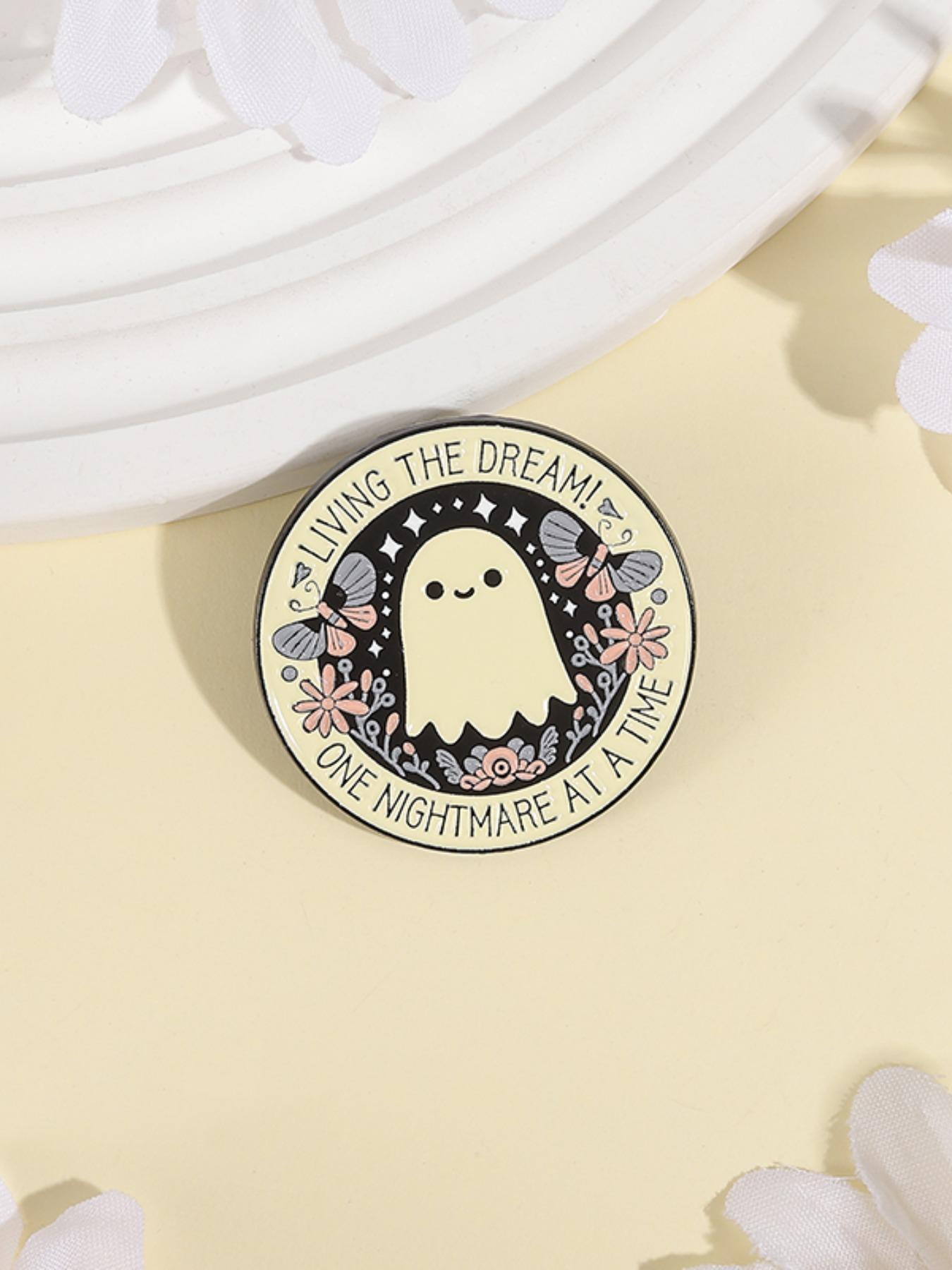 Cute Ghost Design Brooch, Fashion Brooch for Women & Men, Enamel Pin Suitable for Backpacks, Jeans, Scarves, Hats Decoration, Casual Alloy Accessories for Daily Wear, Flower Brooch Pin