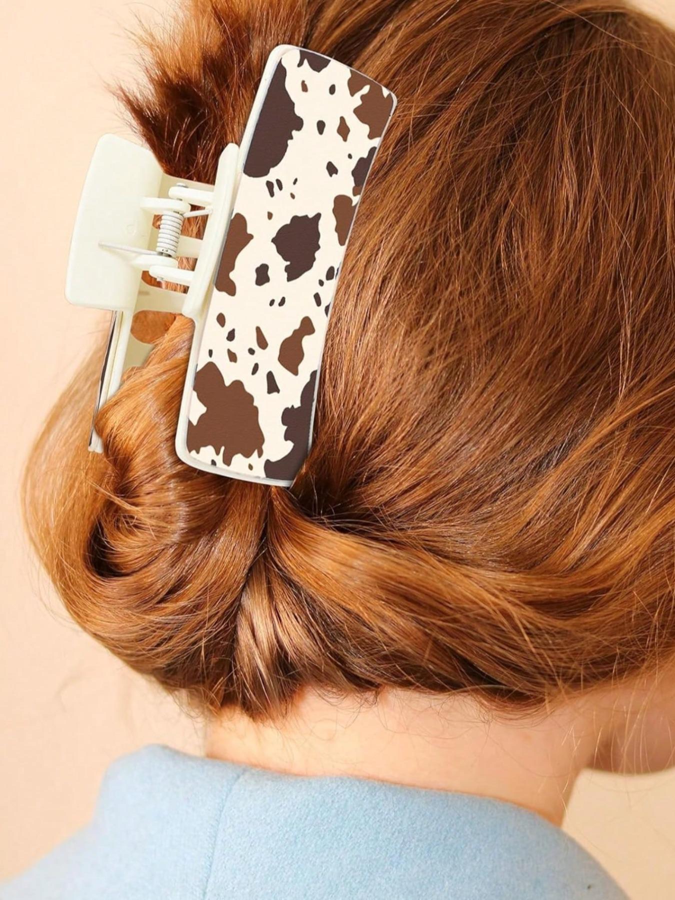 Western Cowboy Style Hair Claws, Vintage Pattern Hair Claws, Fashion Hair Accessories for Women & Girls, Minimalist Headwear Suitable for Thick Hair, Hair Claws Set