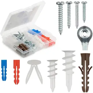 Drywall and Hollow-Wall Anchor  Kit, Anchors, Screws, Wall Anchor Hooks, and Hollow-Door Toggle Anchor