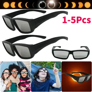 1/3/5 Pack Solar Eclipse Glasses ISO Certified Safe Shades Solar Eclipse Viewing Glasses Direct Sun View Safe Eye Protection