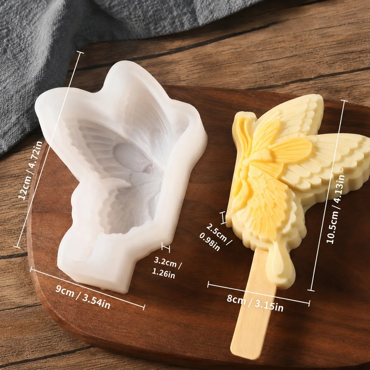 Asian Style Silicone Popsicle Mold Set with 10 Wooden Sticks, Lion Dance Dragon Peony Lotus Cherry Blossom Couple Shapes, Reusable Nonstick Mold for Ice Cream Chocolate Jelly