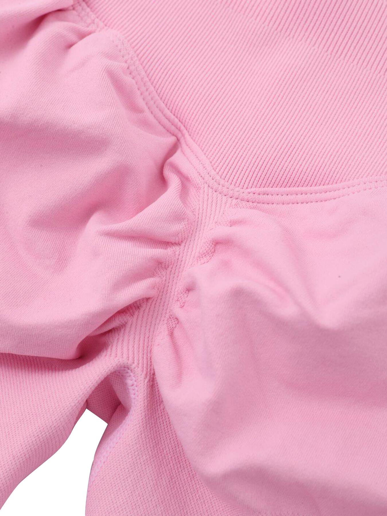 Seamless Workout Sets for Women 2 Piece, Women's Sporty Slim Fit Knitted Set, Round Neck Seamless T-Shirt Tank Top + Mid Waist Butt-Lifting Pants, Outdoor Running Yoga GYM Tracksuit Sets for Women, Sportswear For Gym