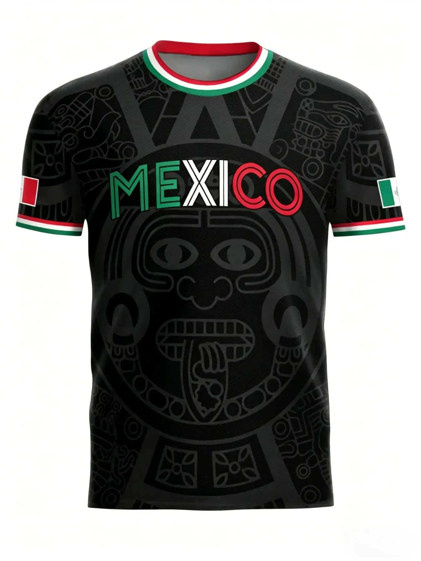Men's Aztec Print Short-Sleeve T-Shirt, Geometric Pattern, Breathable Quick-Dry Loose-Fit Fabric, Summer Outdoor Fitness Top, Athletic Tee Shirts, Dry Fit Tees