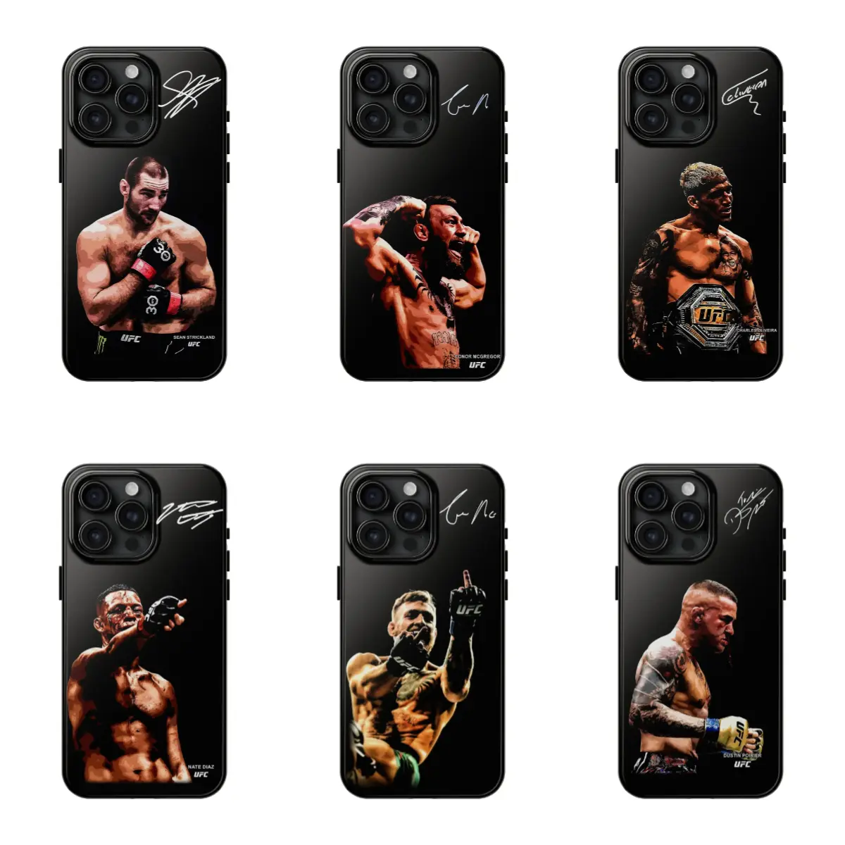 UFC champion fighter's autographed design film phone case, compatible with iPhone 12, 13, 14, 15, 16, 17 and Samsung S22, S23, S24, S25, S26. This film phone case has a delicate feel and is drop-proof, making it a perfect gift for a close friend, ideal fo
