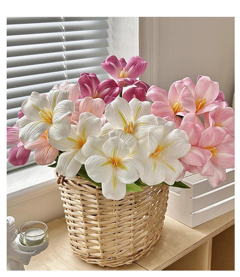 High-Quality PU Feel Brownie Tulip Artificial Flower Living Room Home Decoration Wedding Hall Floral Photography Prop