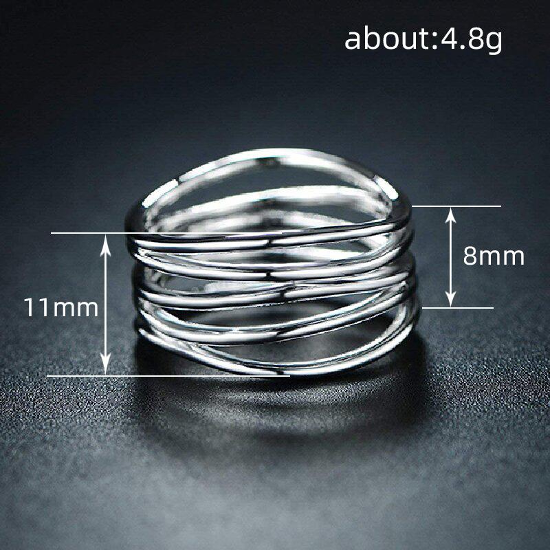 Fashion Blogger Trendy Multi-Layer Line Ring | Minimalist Metal Statement Index Ring for Women & Men
