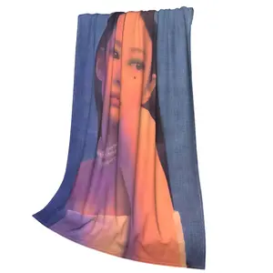 Themed blankets, suitable for home, office, and bedding - Jennie-themed blanket/quilt, soft flannel sheets, portable - a must-have bedding accessory for K-pop fans, multi-colored prints, suitable for home, office, and dorm use.