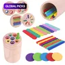 Wooden Color-Sorting Pen Holder Toy, 4-in-1 Shape Recognition & Matching Puzzle, Hand-Eye Coordination Shape Sorter for Kids #GLOBAL PICKS