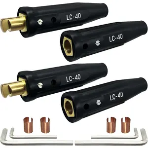 2 Pack Welding Leads Quick Connector, Male & Female Welding Cable Connectors for Welding Machine Accessories, Fits 1/0 and 2/0 Welding Cable, 350 Amp Max Rating