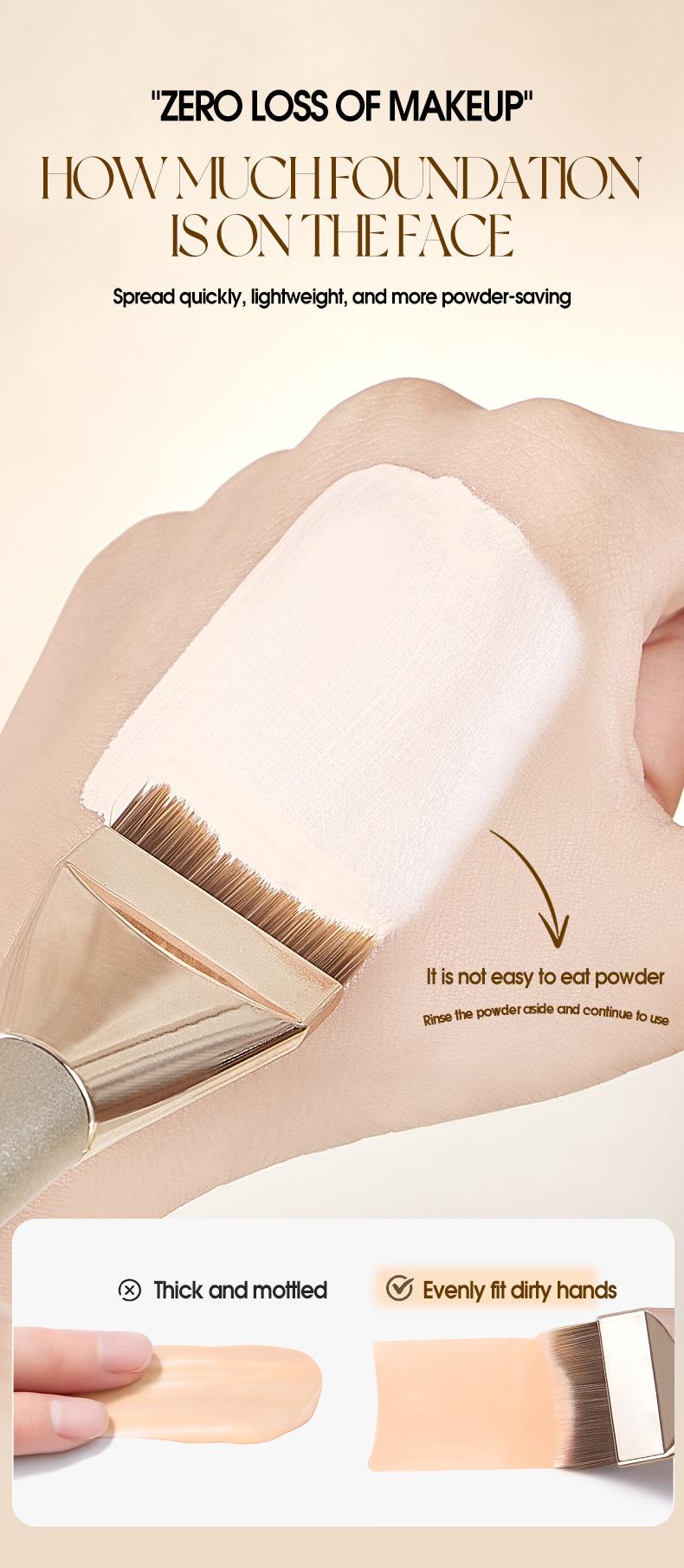 New popular seamless crescent foundation brush, non-absorbent foundation concealer brush, flat-head liquid foundation makeup brush