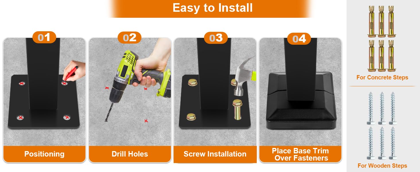 Handrail 1-2 Step, 31.5" W X 35" H Wall to Mounted Wrought Iron Handrails, Handrails for Steps Handrail 1-2 Step, 31.5" W X 35" H Wall to Mounted Wrought Iron Handrails, Handrails for Steps