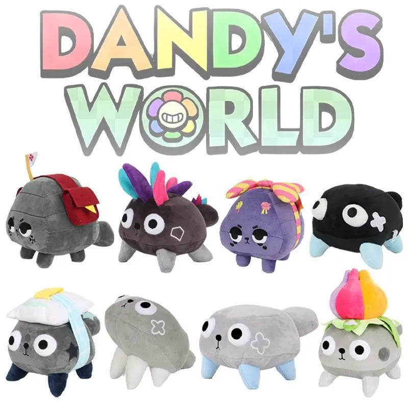Dandy's World Game Role Pebble Dog Plush Toy Kawaii Cartoon Star-Time Pebble Pretty Present Coal Stuffed Pillow Toy Kids Gifts