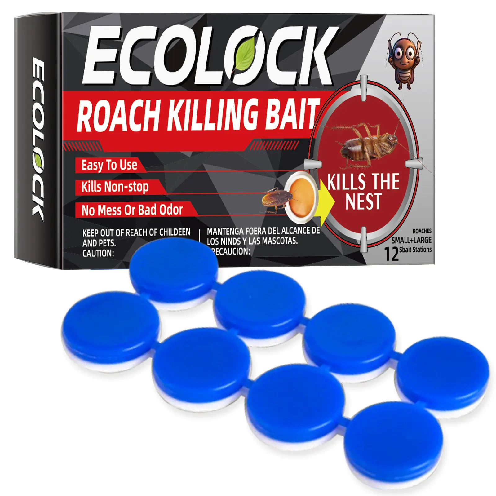 MoonSpry Roach Repellent, Domestic Dormitory Kitchen Powerful Cleaning Cockroach Exterminator Cockroach Gel Bait Pest Control Kit Rodent Repellent Pouches for Indoor & Outdoor