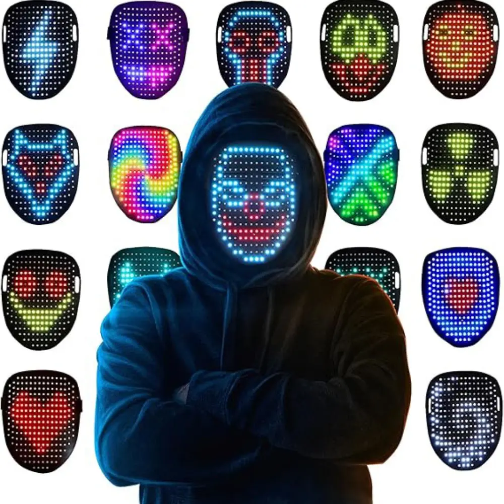 LED Mask Gesture Sensing Light Up Transforming Mask, Gifts for Teen Boys | Cool Face Transforming Glowing Mask, Ideal Teen Boys Gifts for Halloween Christmas Birthday Cosplay Masquerade Party Toys