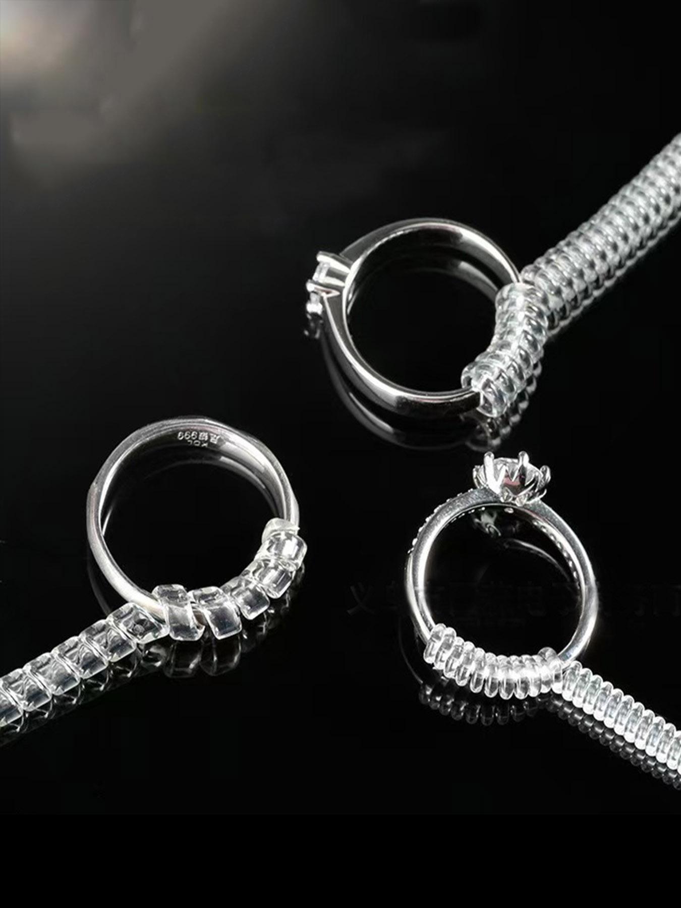 Ring Size Reducer Tool, Spiral Spring Based Rings Adjust Invisible Transparent Tightener Resizing Tool, Jewelry Guard for Women & Men, Jewellery, Accessories